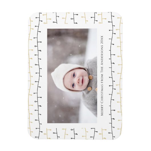 Magnet Flexible Fun Gold Noir ornements de Noël Simple Blanc (Vertical)