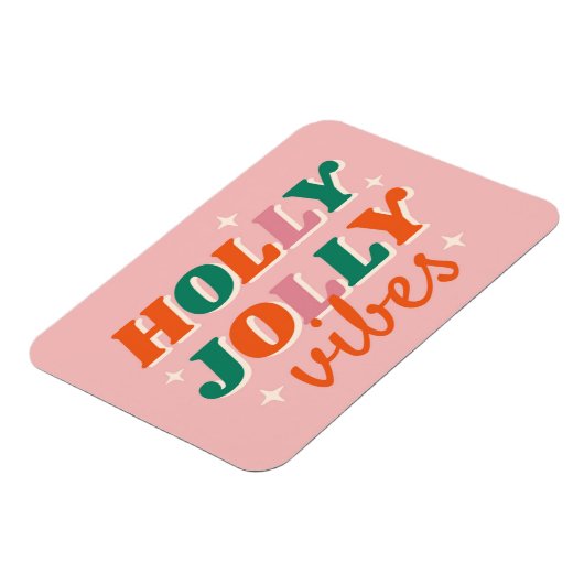 Magnet Flexible Fun Holly Jolly Vibes Design de Noël (Côté Gauche)