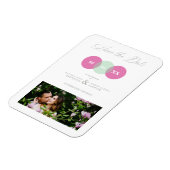 Magnet Flexible Fun Mint & Hot Pink Photo Couple Script Wimshi (Côté Gauche)