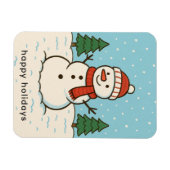 Magnet Flexible Fun Snowman mignon Noël (Horizontal)