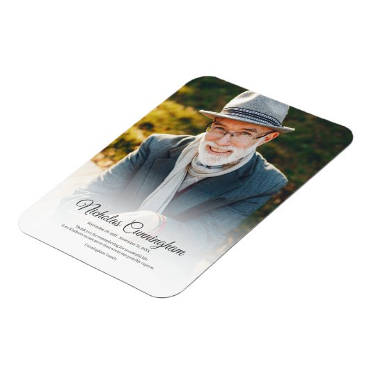 Magnet Flexible Funérailles commémoratives Classique moderne Photo (Côté Gauche)