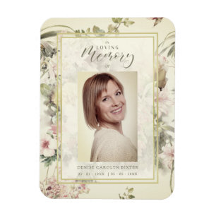 Magnet Flexible Funérailles romantiques Vintages florales