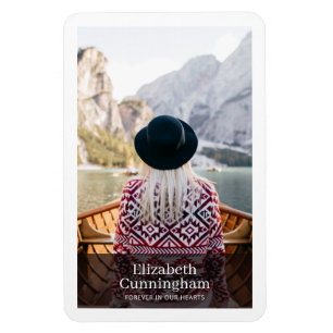 Magnet Flexible Funeral Memorial moderne et simple Carte photo