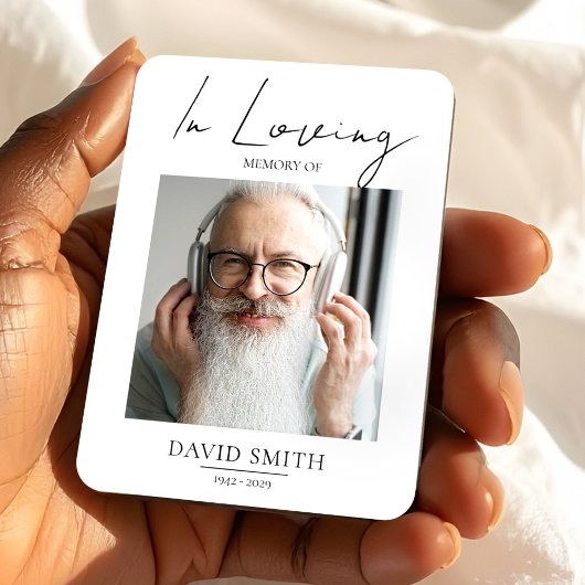 Magnet Flexible Funeral Memory Photo for Grandpa Sympathy Keepsake