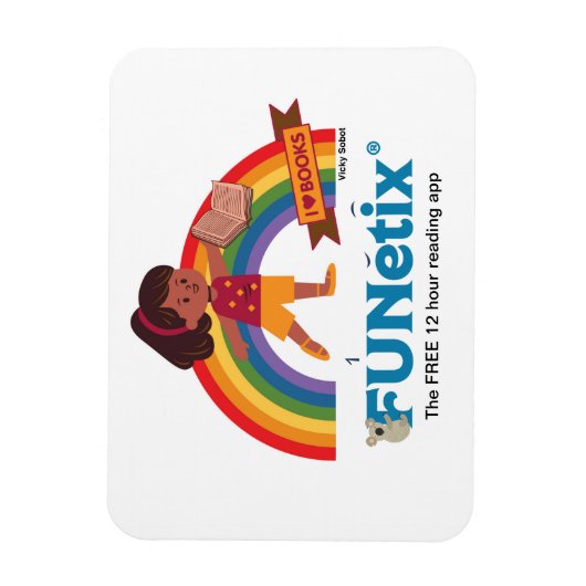 Magnet Flexible FUNetix 12 heures de lecture app Rainbow aimant (Vertical)