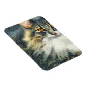 Magnet Flexible Funky Maine Coon Cat Art (Côté Droit)