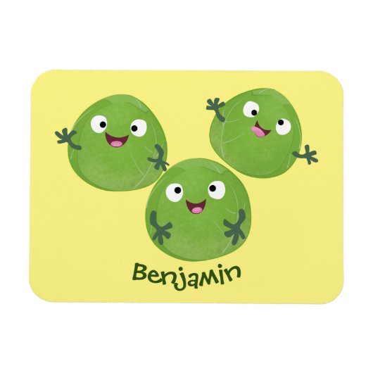 Magnet Flexible Funny Brussels sprouts légumes caricature (Horizontal)