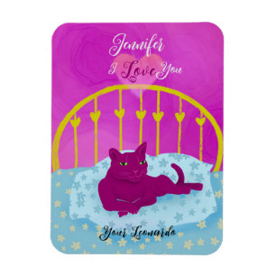 Magnet Flexible Funny Chat vous aime Personnalisé Valentine