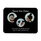Magnet Flexible Funny Chien & Couple Photo Wedding Enregistrer la (Horizontal)