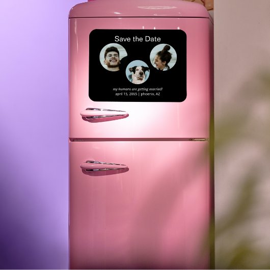 Magnet Flexible Funny Chien & Couple Photo Wedding Enregistrer la