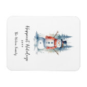 Magnet Flexible Funny Cute MInimalist Snowman Frosted Forest (Horizontal)