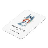 Magnet Flexible Funny Cute MInimalist Snowman Frosted Forest (Côté Gauche)