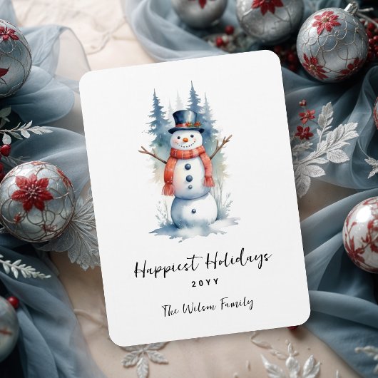 Magnet Flexible Funny Cute MInimalist Snowman Frosted Forest