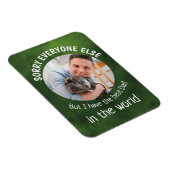 Magnet Flexible Funny dog Quote Fathers Day Custom Photo Green (Côté Droit)
