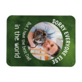 Magnet Flexible Funny dog Quote Fathers Day Custom Photo Green (Horizontal)