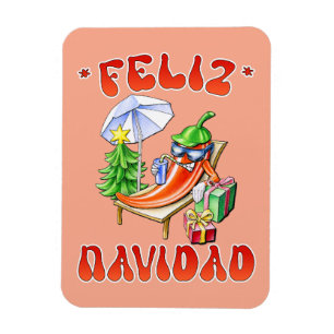 Magnet Flexible Funny Feliz Navidad Cute Christmas Chili