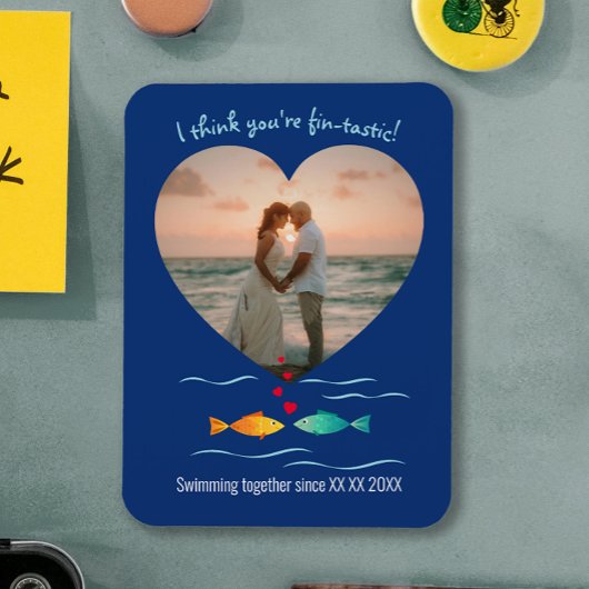 Magnet Flexible Funny Fish Pun Custom Photo Valentine's Day