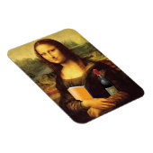 Magnet Flexible Funny Mona Lisa avec du vin et du livre (Côté Droit)