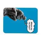 Magnet Flexible Funny Rodin's Thinker Statue - Où sont mes clés ? (Horizontal)