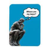 Magnet Flexible Funny Rodin's Thinker Statue - Où sont mes clés ? (Vertical)