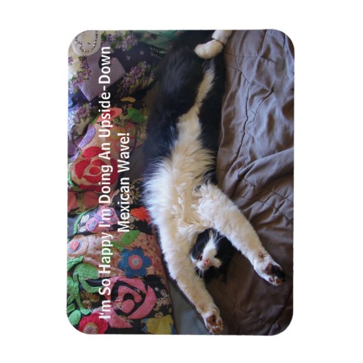 Magnet Flexible FunnyTuxedo Chat Cute faisant un aimant à vague me (Vertical)