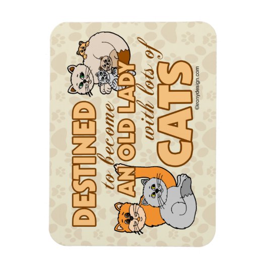 Magnet Flexible Futur Crazy Chat Lady Drôle Dire Design (Vertical)