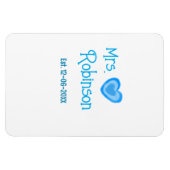 Magnet Flexible Future mariée Mme ajouter nom date aquarelle cœur (Horizontal)