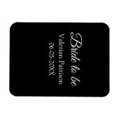 Magnet Flexible futurelle mariée nom date noir blanc shower de mar (Horizontal)