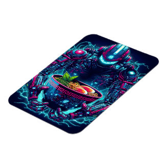 Magnet Flexible Futuristic Cyberpunk Robot Neon Food Ramen
