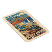 Magnet Flexible Galapagos Animaux Voyage Art Vintage (Côté Droit)
