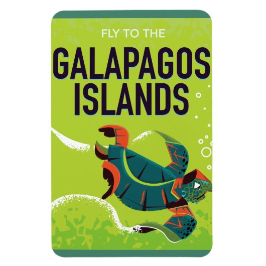Magnet Flexible Galapagos Îles vintage affiche de voyage. (Vertical)