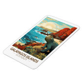 Magnet Flexible Galapagos Îles Voyage Art Vintage (Côté Gauche)