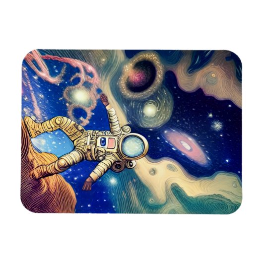 Magnet Flexible Galaxie spatiale Astronaut Illustration (Horizontal)