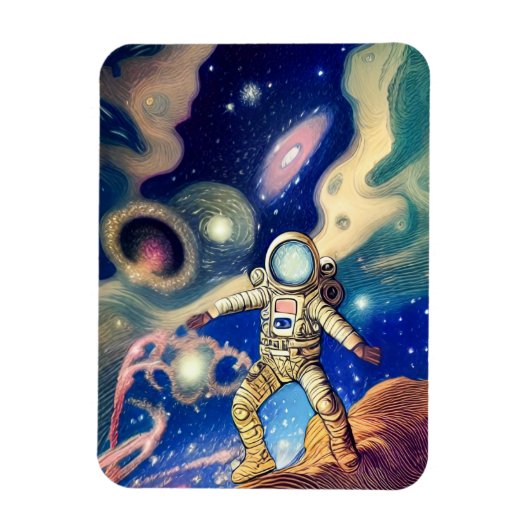 Magnet Flexible Galaxie spatiale Astronaut Illustration (Vertical)
