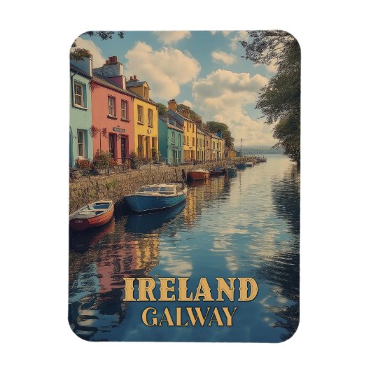 Magnet Flexible Galway Ireland Retro Irish Landmark (Vertical)