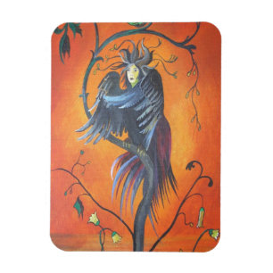 Magnet Flexible Gamaun L'Oiseau Prophétique Avec Des Plumes Rouill