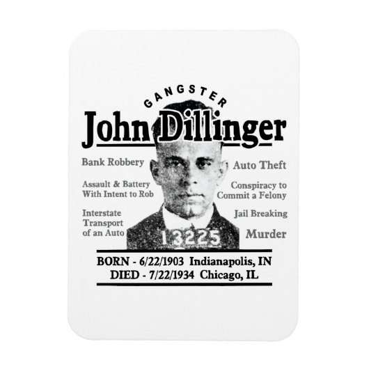 Magnet Flexible Gangster John Dillinger (Vertical)