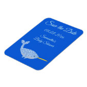 Magnet Flexible Garçon Bébé Baleine Narval Bleu Mignon Shower Nais (Côté Gauche)