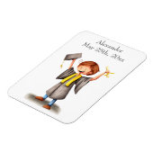 Magnet Flexible Garçon Robe noire jaune Illustration Remise des di (Côté Gauche)