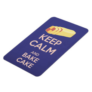 Magnet Flexible Garde Calme et Fais un Gâteau Affiche Vintage