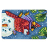 MAGNET FLEXIBLE GARDE CARDINAL SNOWMAN, CUTE NOËL REDBIRD (Horizontal)