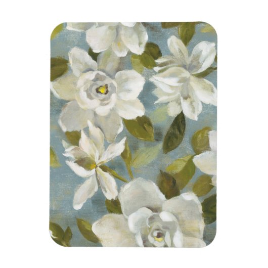 Magnet Flexible Gardenias sur bleu ardoise (Vertical)