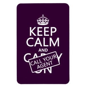 Magnet Flexible Gardez le calme et appelez votre agent (toute