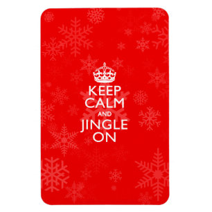 Magnet Flexible Gardez Le Calme Et Jinglez Sur Le Rouge Vibrant