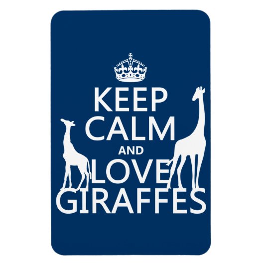 Magnet Flexible Gardez le calme et l'amour Giraffes - toutes les c (Vertical)