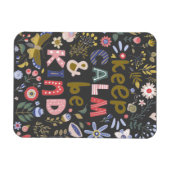 Magnet Flexible Gardez Le Calme Soyez Des Fleurs D'Art Folk (Horizontal)