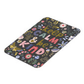 Magnet Flexible Gardez Le Calme Soyez Des Fleurs D'Art Folk (Côté Gauche)