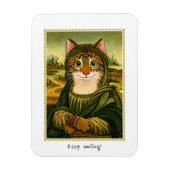 Magnet Flexible Gardez le sourire mignon Mona Lisa Chat Aimant per (Vertical)