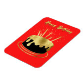 Magnet Flexible Gâteau d'or Joyeux Anniversaire flexible (Côté Gauche)