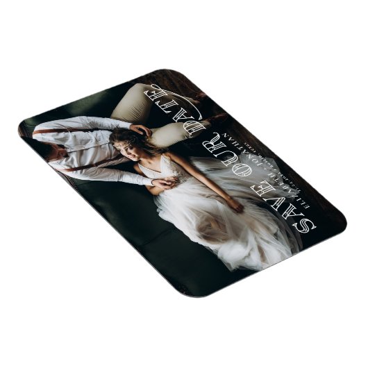 Magnet Flexible Gatsby Art Déco Lettering Photo Enregistrer la dat (Côté Droit)